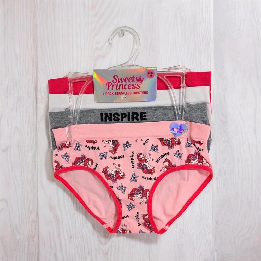 Girl’s Hipster Underwear - Pink, Gray, Red